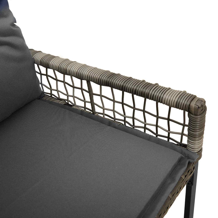 Udendørs bænk med pude Grå 118 x 55 x 82 cm PE Rattan og stof