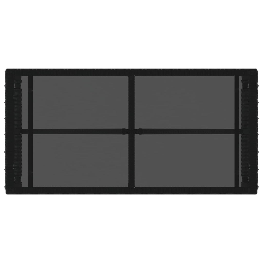 Udendørs Bord Sort 80 x 40 x 40 cm PE Rattan og Glas