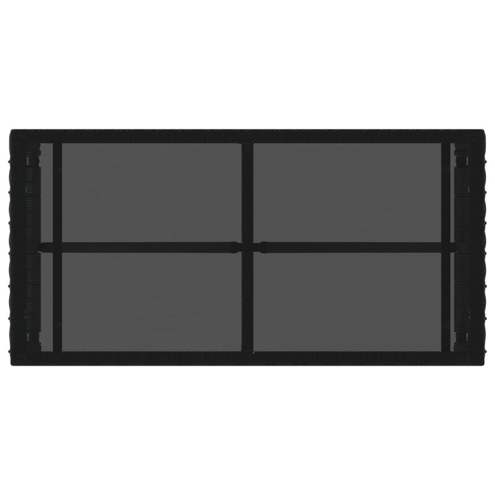 Udendørs Bord Sort 80 x 40 x 40 cm PE Rattan og Glas