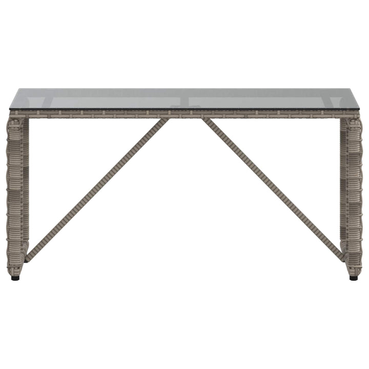 Udendørs Bord Grå og sort 80 x 40 x 40 cm PE Rattan og Glas
