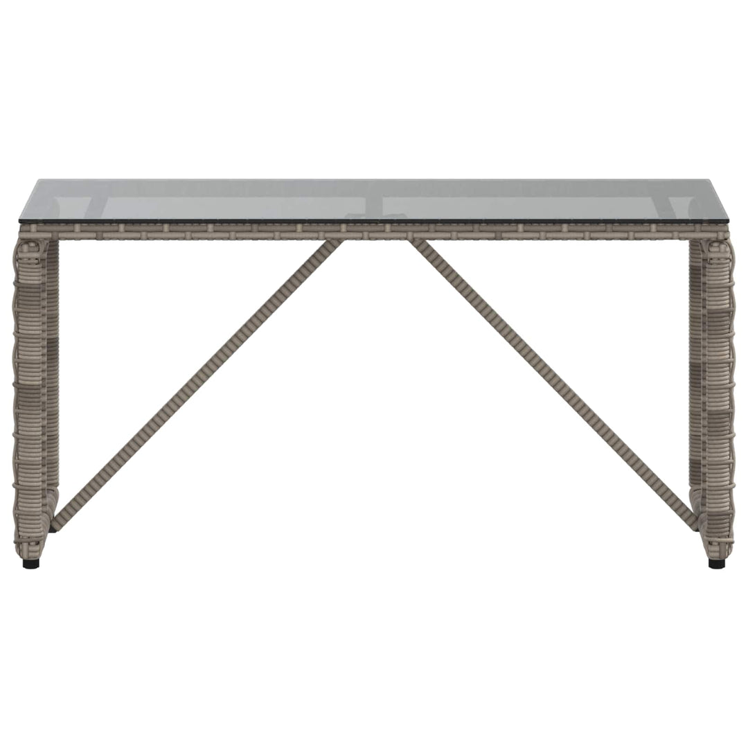 Udendørs Bord Grå og sort 80 x 40 x 40 cm PE Rattan og Glas