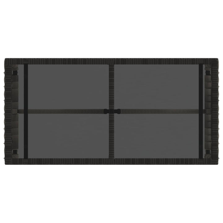 Udendørs Bord Grå og sort 80 x 40 x 40 cm PE Rattan og Glas