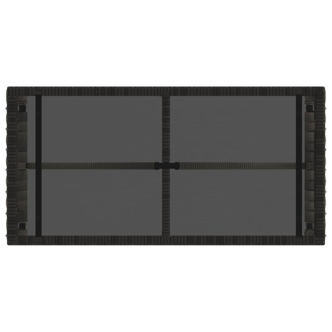 Udendørs Bord Grå og sort 80 x 40 x 40 cm PE Rattan og Glas