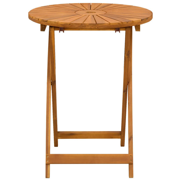 Sammenklappeligt havebord Naturfarvet Ø60 x 75 cm