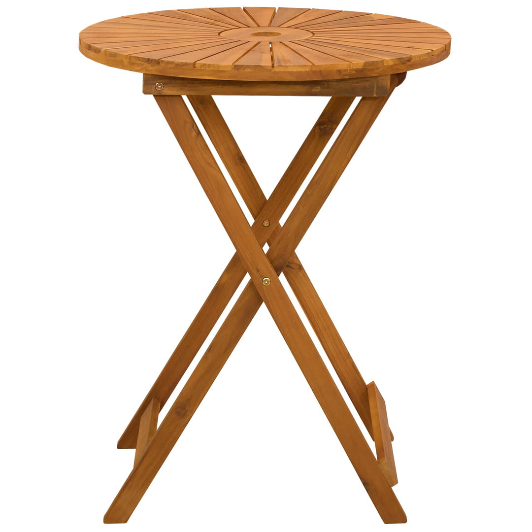 Sammenklappeligt havebord Naturfarvet Ø60 x 75 cm
