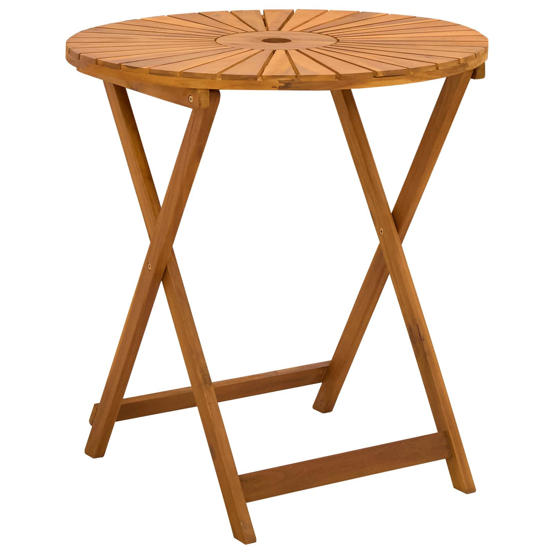 Sammenklappeligt havebord Naturfarvet Ø70 x 75 cm