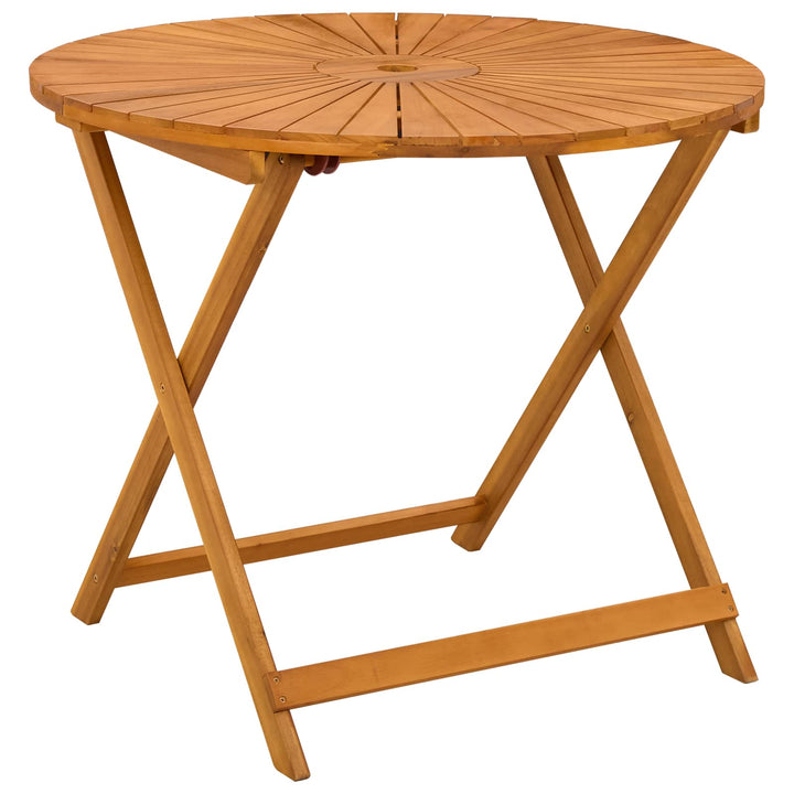 Sammenklappeligt havebord Naturfarvet Ø90 x 75 cm