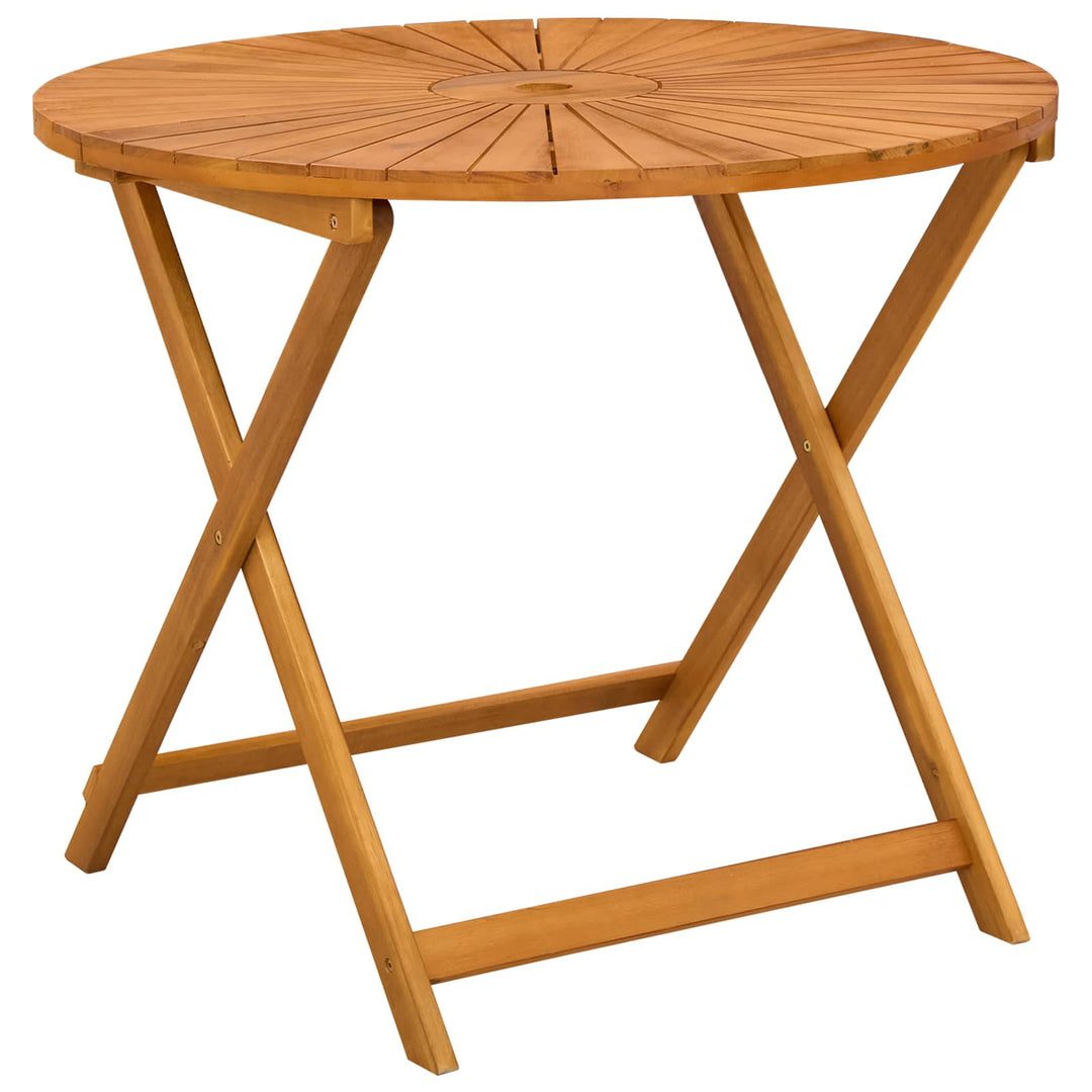 Sammenklappeligt havebord Naturfarvet Ø90 x 75 cm