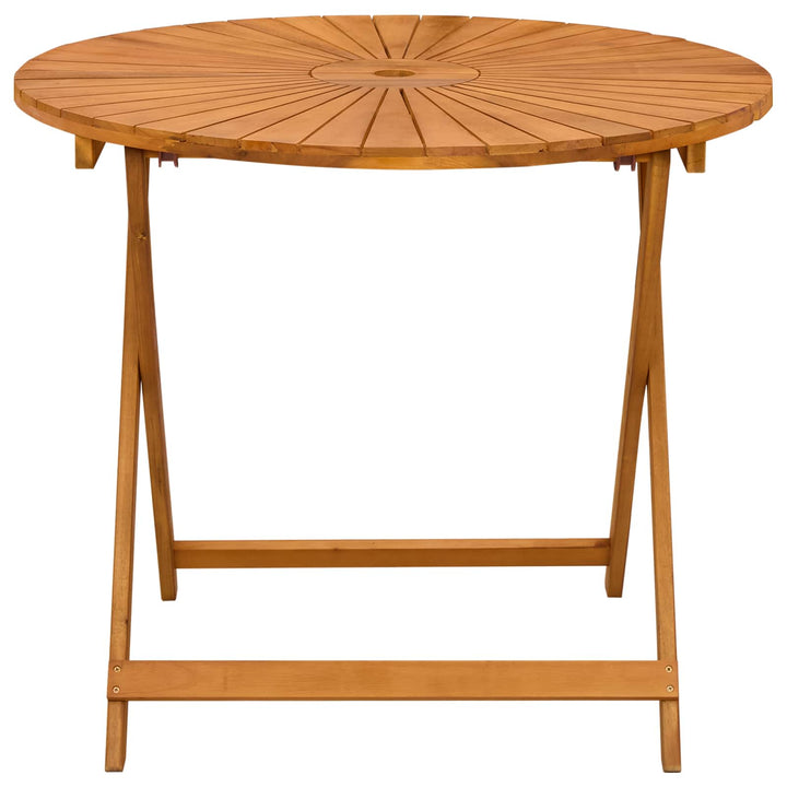 Sammenklappeligt havebord Naturfarvet Ø90 x 75 cm