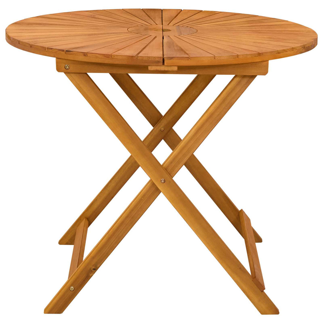 Sammenklappeligt havebord Naturfarvet Ø90 x 75 cm
