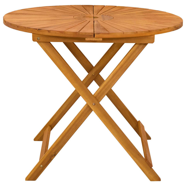 Sammenklappeligt havebord Naturfarvet Ø90 x 75 cm