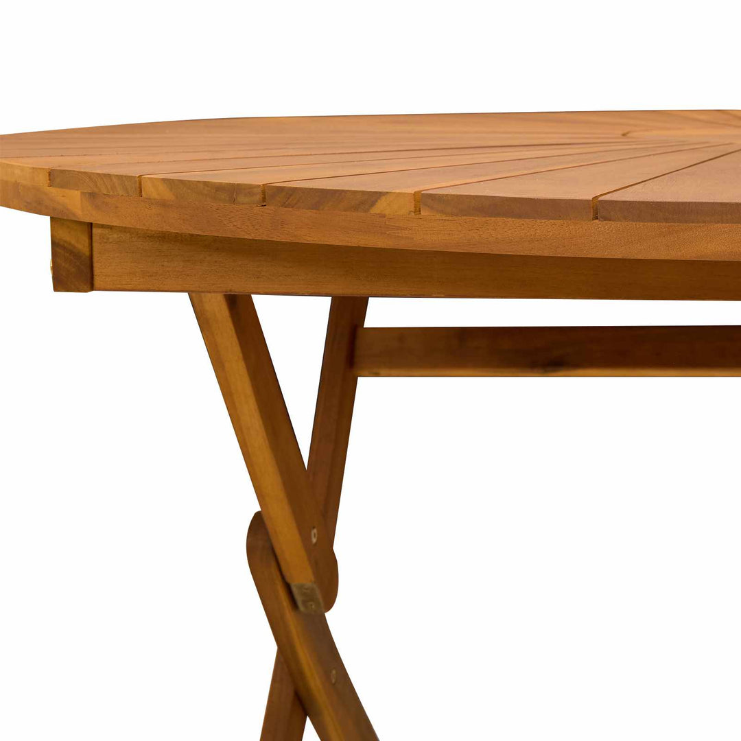 Sammenklappeligt havebord Naturfarvet Ø110 x 75 cm