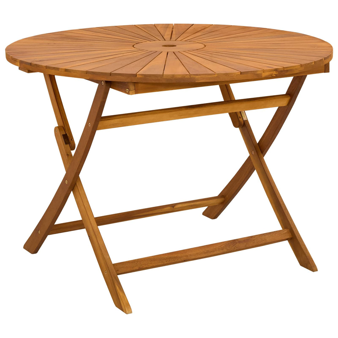 Sammenklappeligt havebord Naturfarvet Ø110 x 75 cm