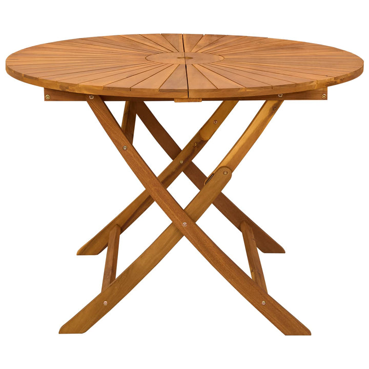 Sammenklappeligt havebord Naturfarvet Ø110 x 75 cm