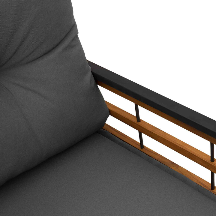 Trælagersbænk med pude Ensfarvet Dæmpet grå 114 x 55 x 77 cm