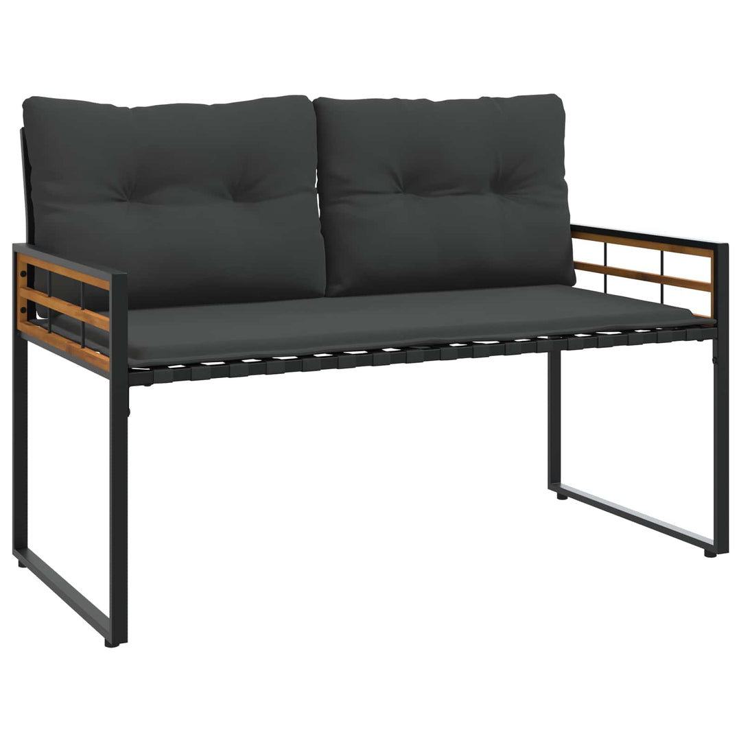 Trælagersbænk med pude Ensfarvet Dæmpet grå 114 x 55 x 77 cm
