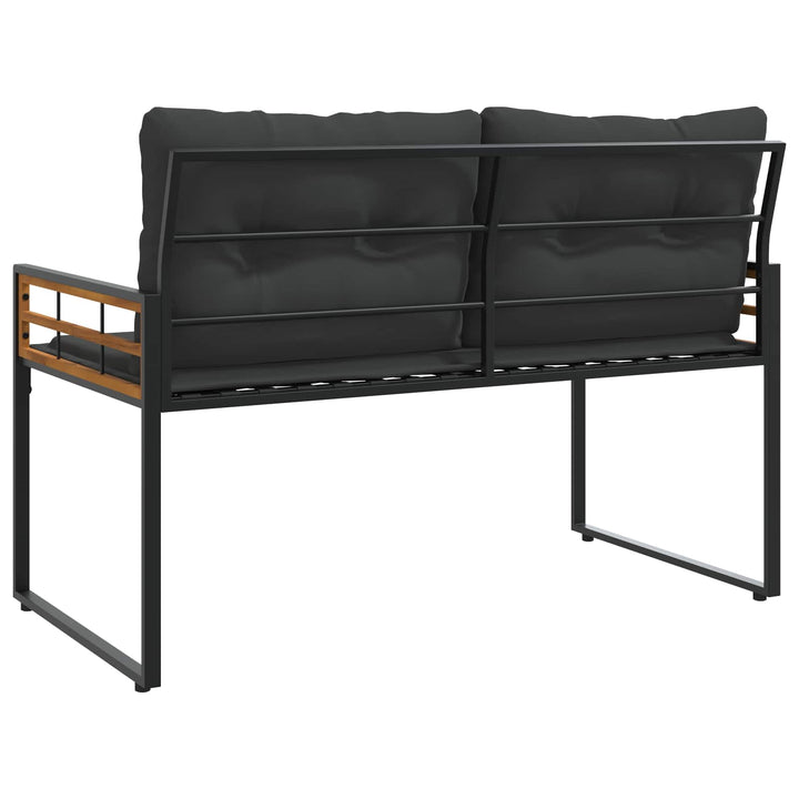 Trælagersbænk med pude Ensfarvet Dæmpet grå 114 x 55 x 77 cm