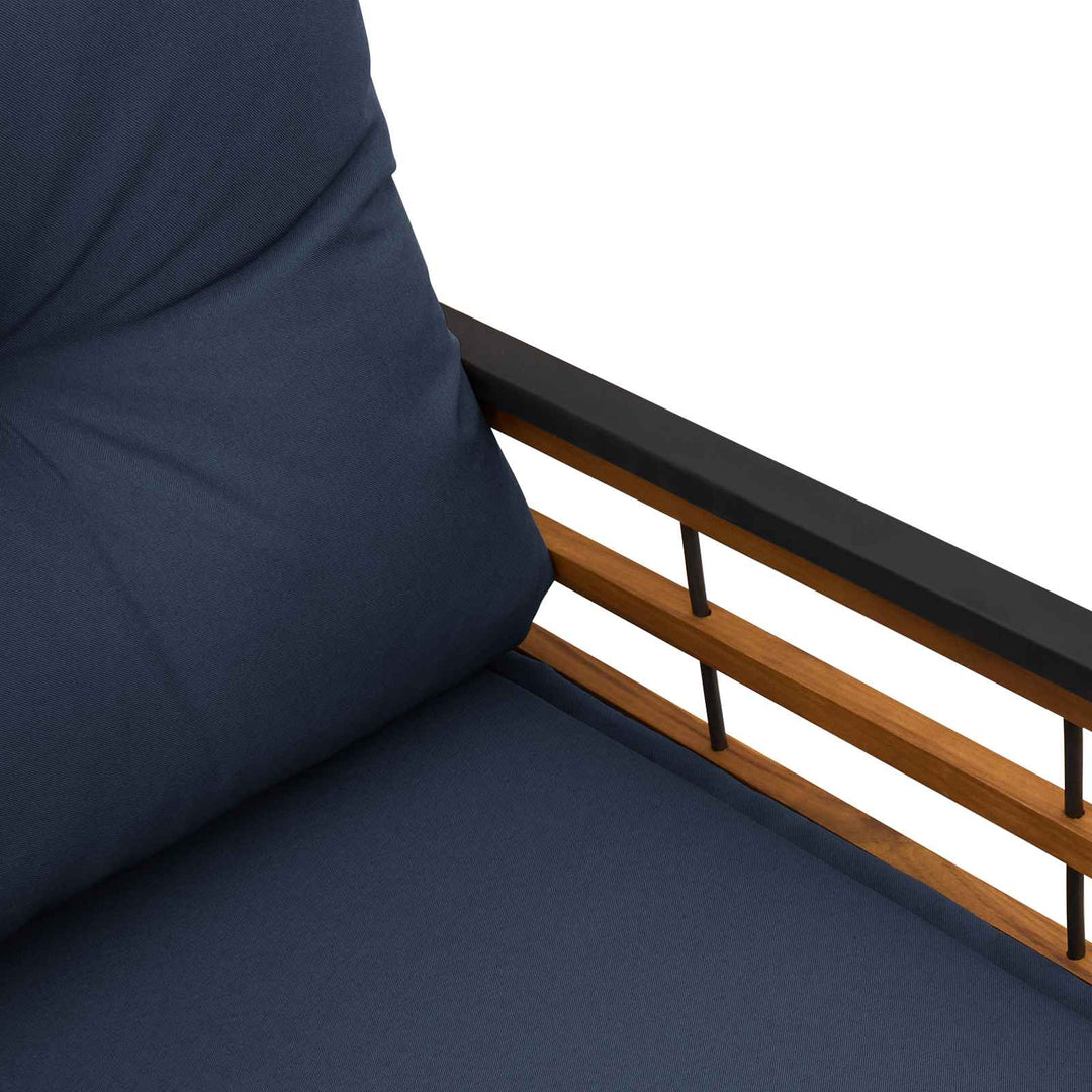 Trælagersbænk 114 x 55 x 77 cm Marineblå Rektangulær