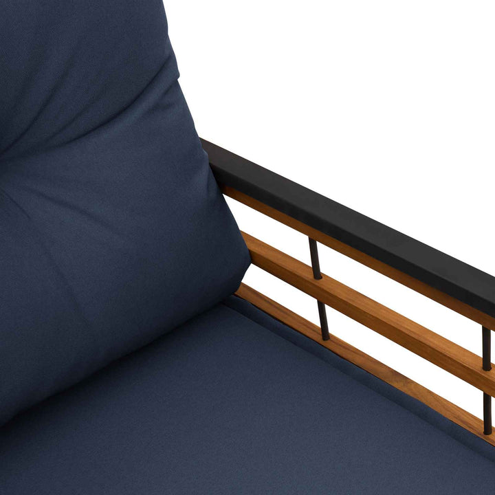 Trælagersbænk 114 x 55 x 77 cm Marineblå Rektangulær