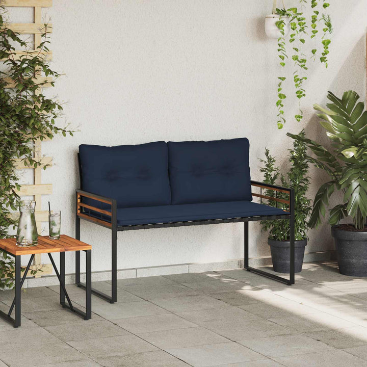 Trælagersbænk 114 x 55 x 77 cm Marineblå Rektangulær