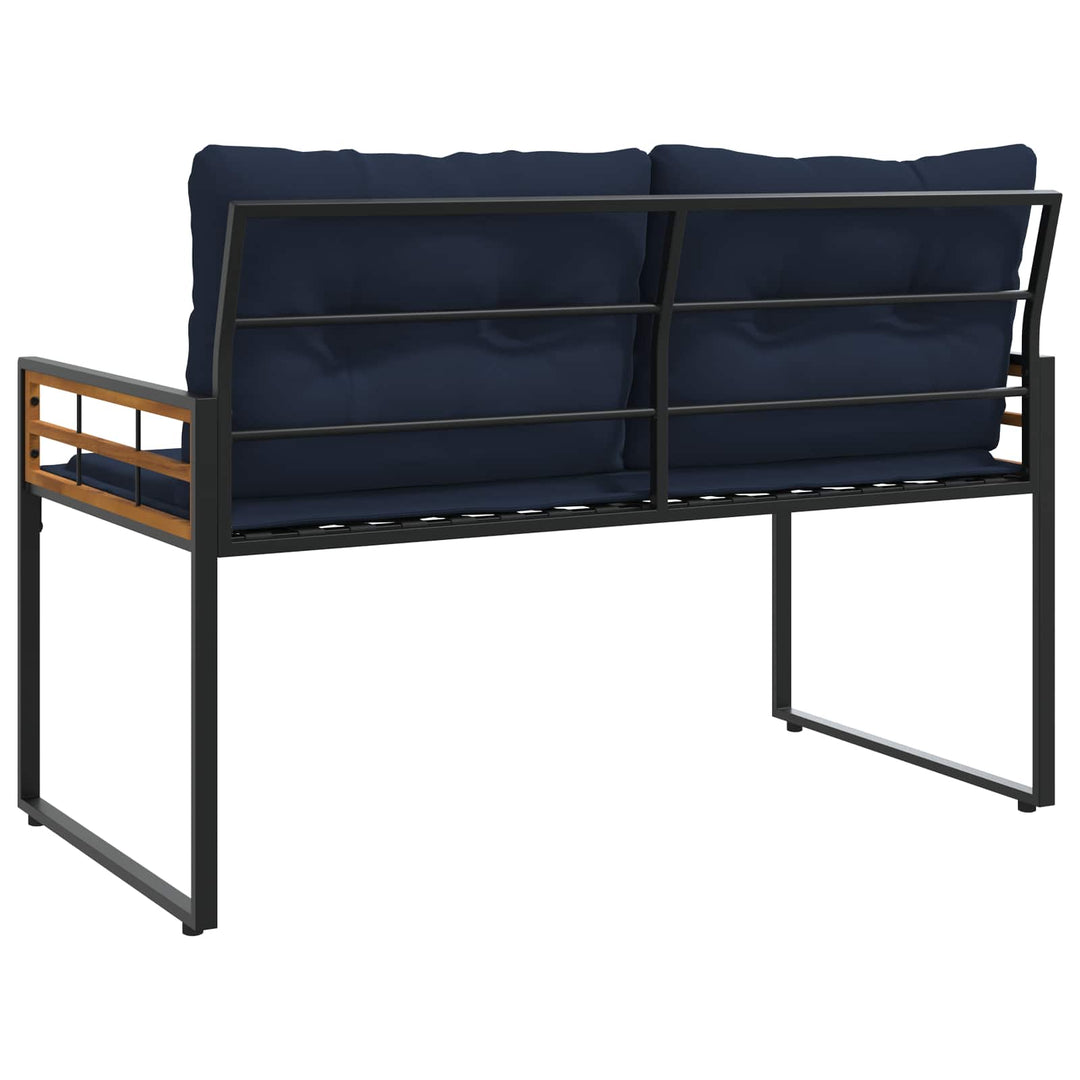 Trælagersbænk 114 x 55 x 77 cm Marineblå Rektangulær