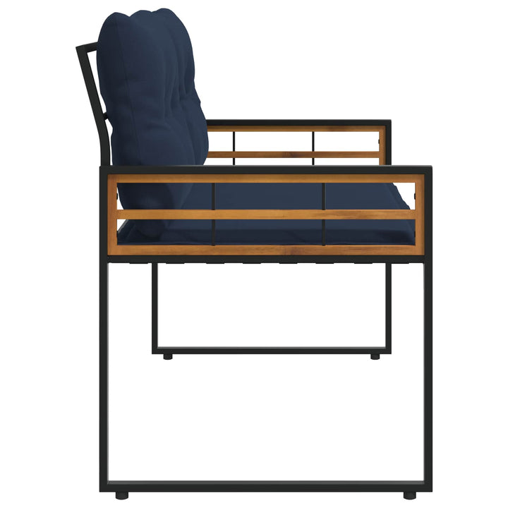 Trælagersbænk 114 x 55 x 77 cm Marineblå Rektangulær