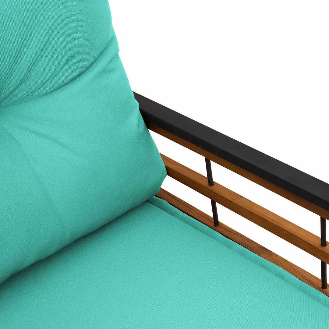 Trælagersbænk 114 x 55 x 77 cm Turkis Rektangulær