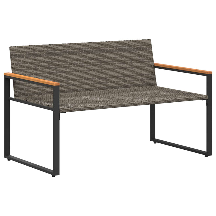 bænk med pude Grå og Mørkegrå 115 x 65 x 72 cm Rattan