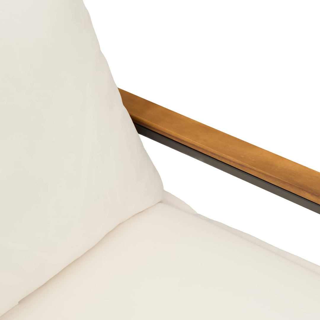 bænk med pude Beige og cremehvid 115 x 65 x 72 cm Rattan