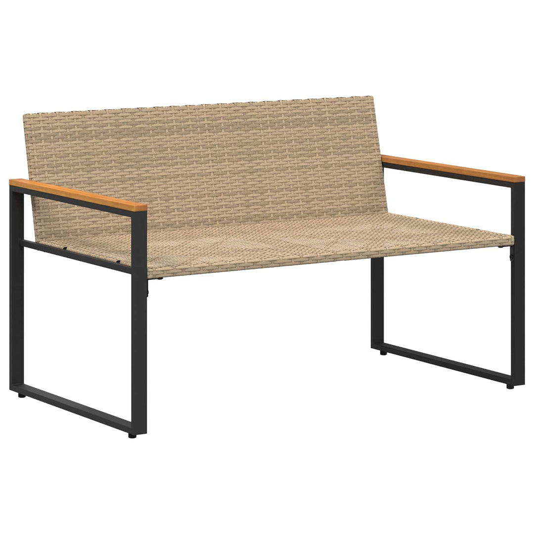 bænk med pude Beige og cremehvid 115 x 65 x 72 cm Rattan