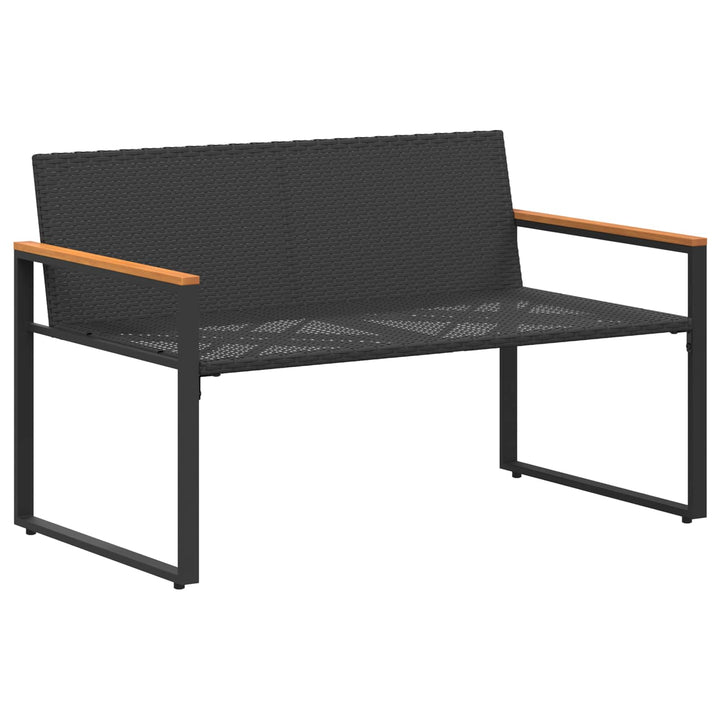 bænk med pude Sort og turkis 115 x 65 x 72 cm Rattan