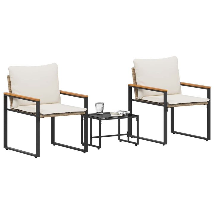 Møbel sæt 3 stk. Beige og cremehvid Rattan