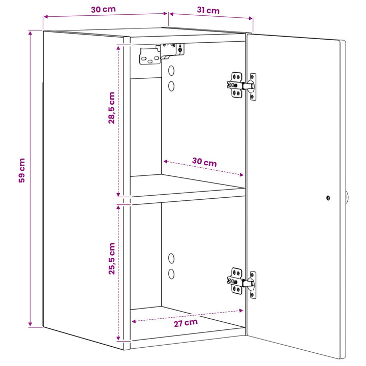 Badeværelsesvægskab EDE Gammelt træ 30 x 31 x 59 cm