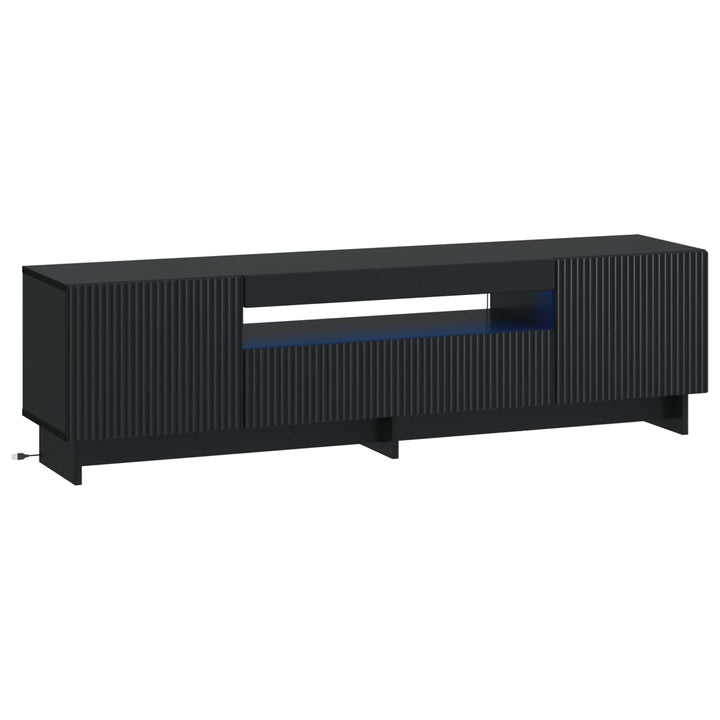 LED TV-skab Sort Konstrueret træ