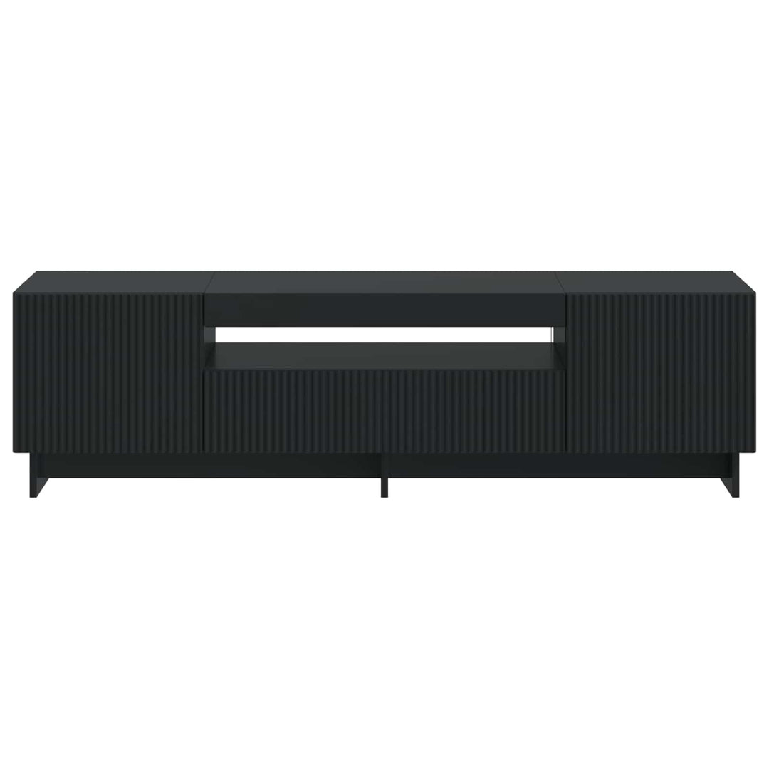 LED TV-skab Sort Konstrueret træ