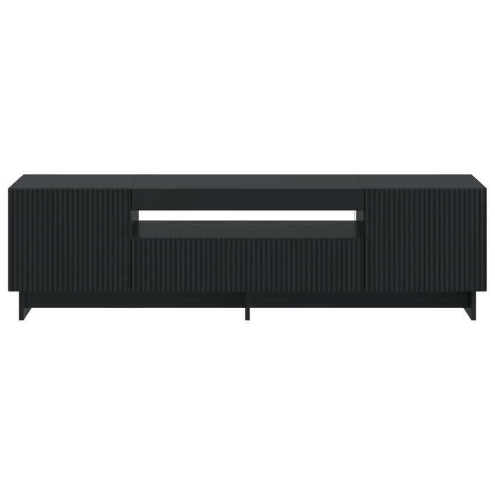 LED TV-skab Sort Konstrueret træ