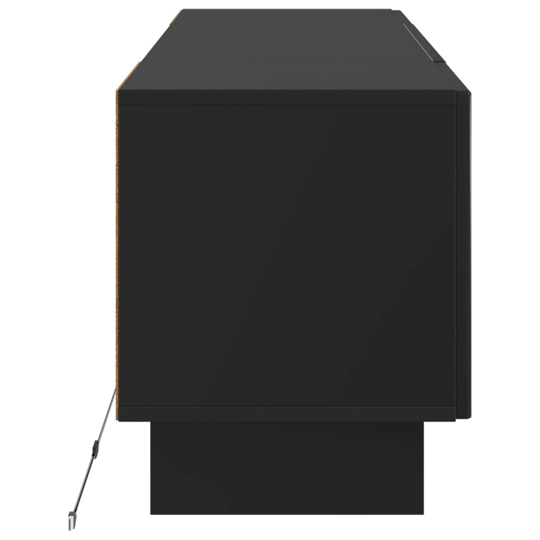 LED TV-skab Sort Konstrueret træ