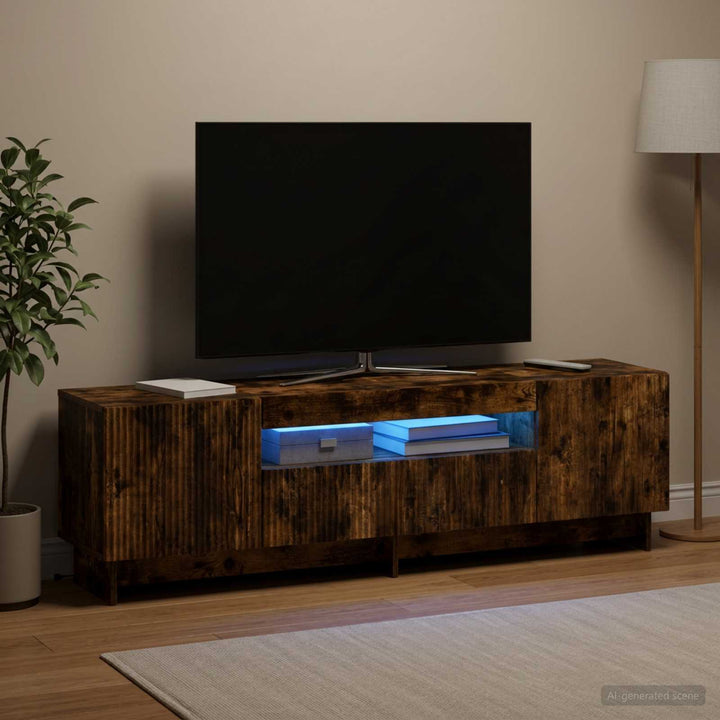 LED TV-skab Røget eg Konstrueret træ