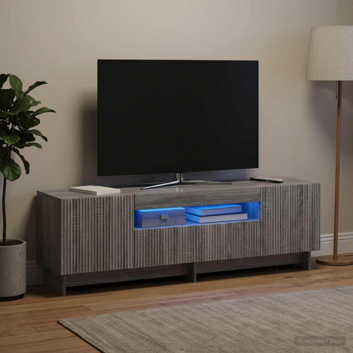 LED TV-skab Grå Sonoma Konstrueret træ