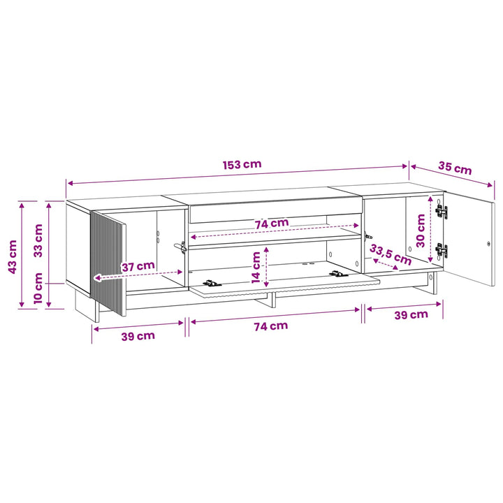LED TV-skab Artisan-eg Konstrueret træ