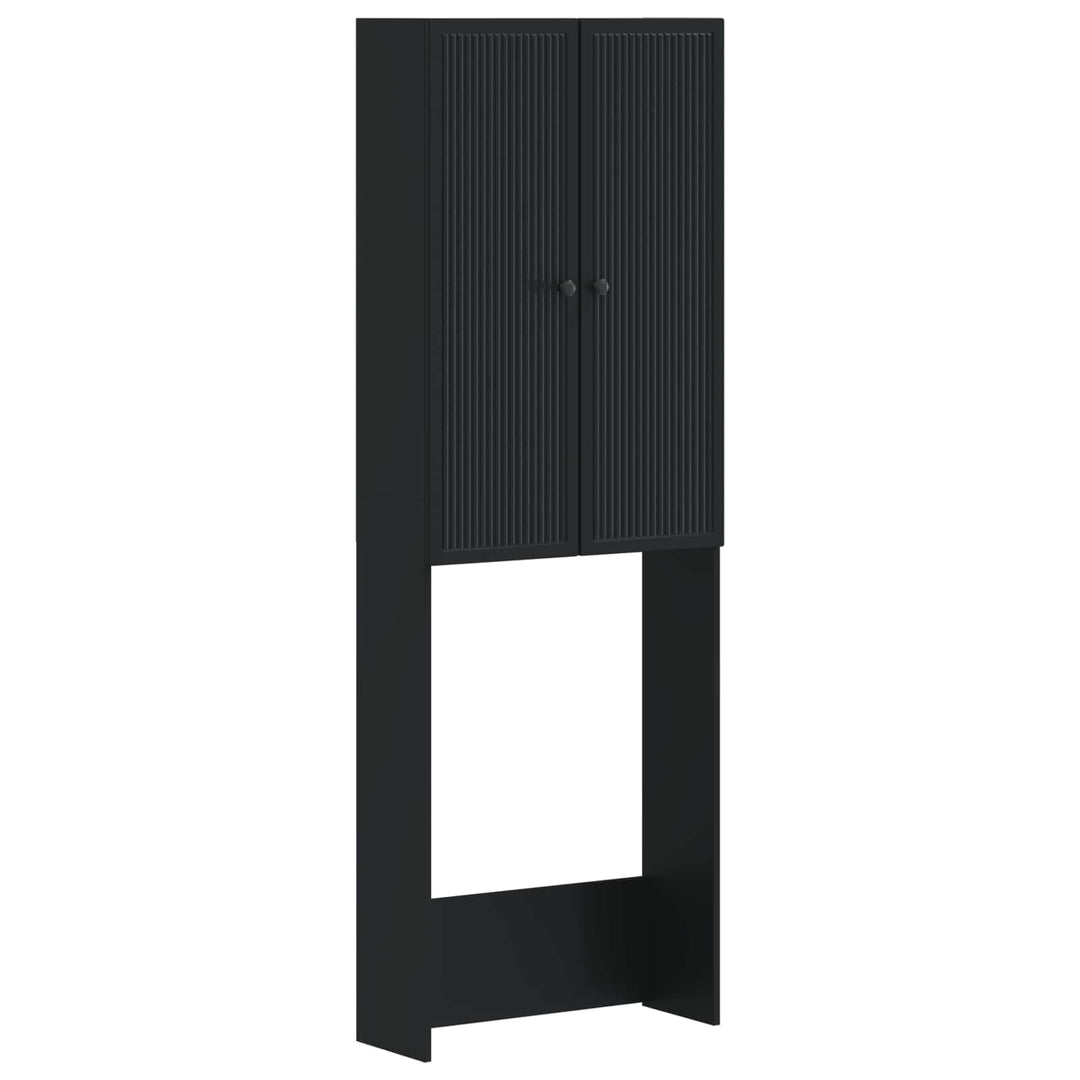 Toilet Skab EDE Sort 66 x 25,5 x 190 cm Konstrueret træ