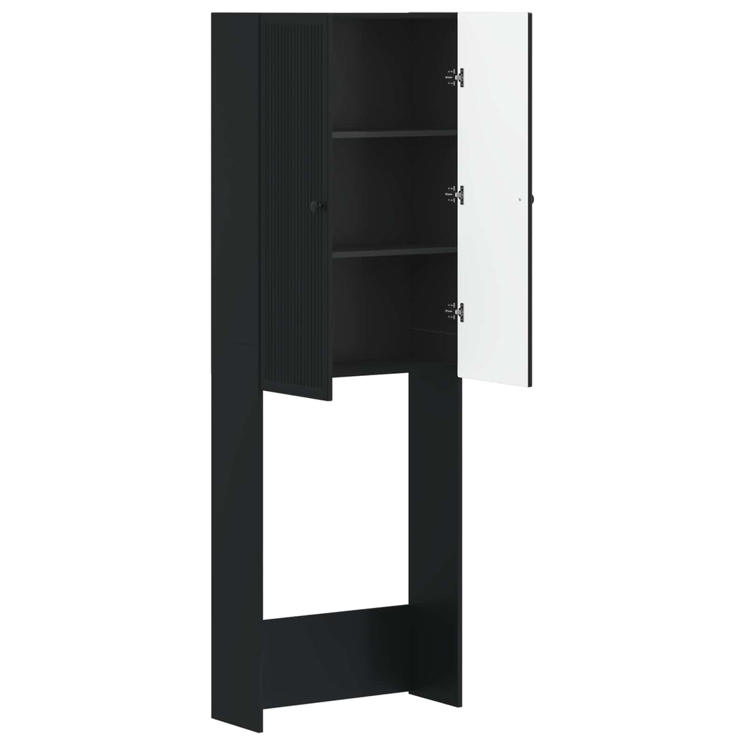 Toilet Skab EDE Sort 66 x 25,5 x 190 cm Konstrueret træ