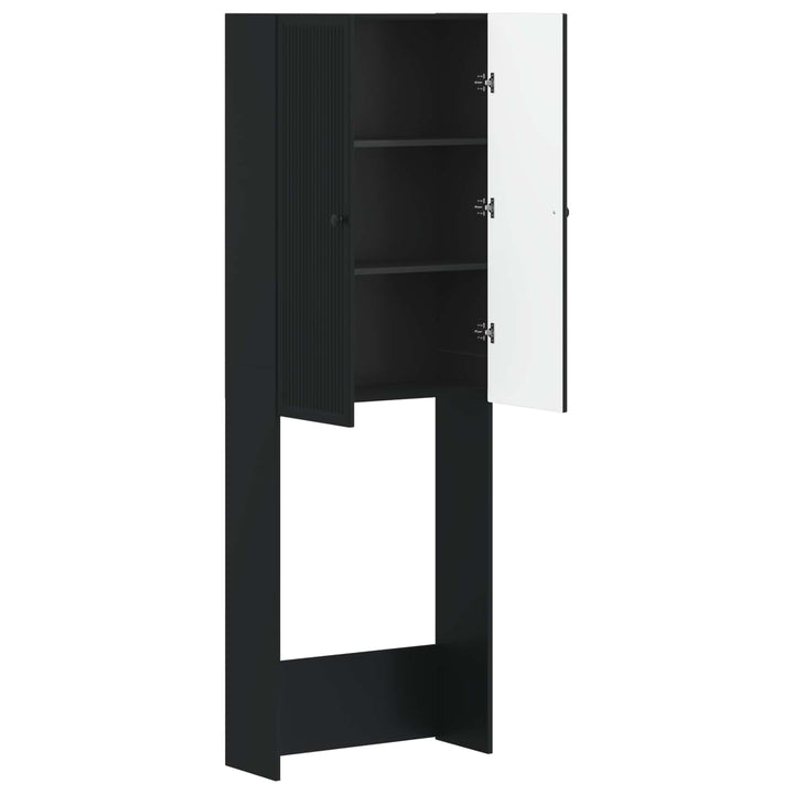 Toilet Skab EDE Sort 66 x 25,5 x 190 cm Konstrueret træ