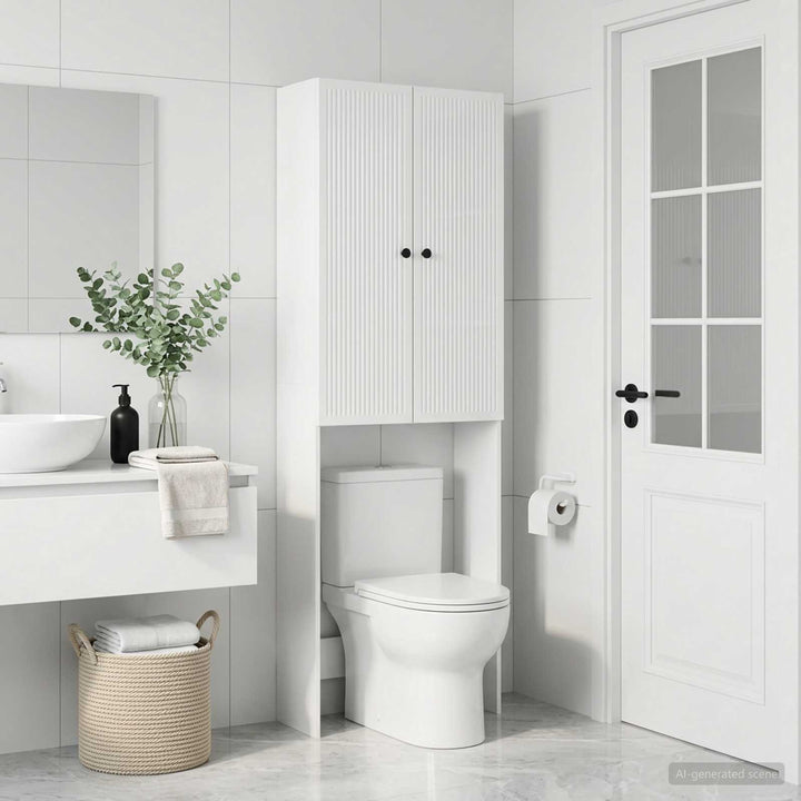 Toilet Skab EDE Hvid højglans 66 x 25,5 x 190 cm