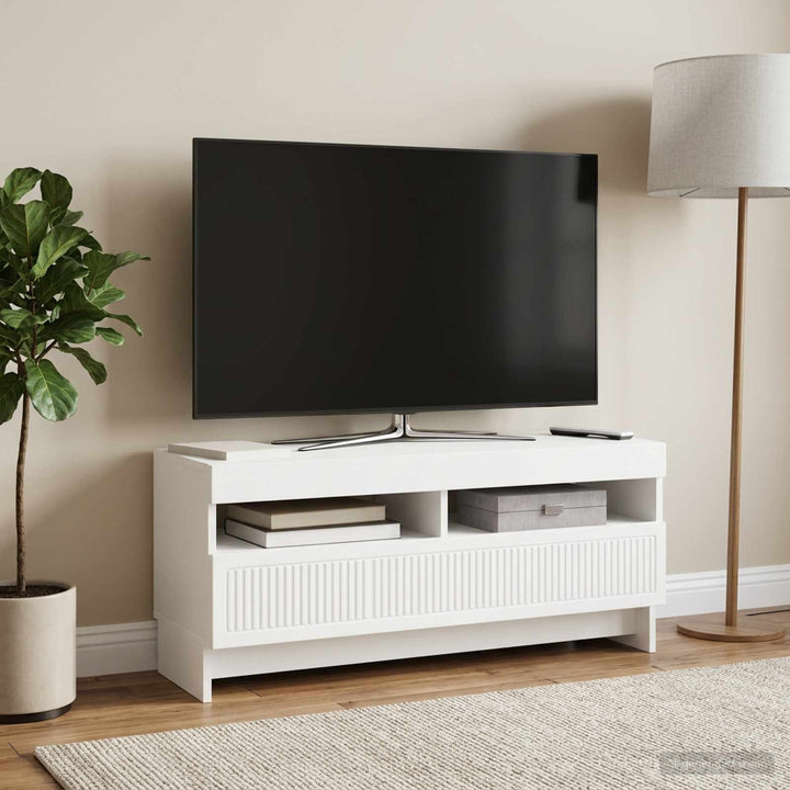 LED TV-skab Hvid Konstrueret træ