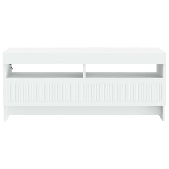 LED TV-skab Hvid Konstrueret træ