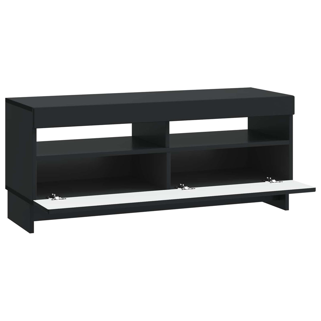 LED TV-skab Sort Konstrueret træ