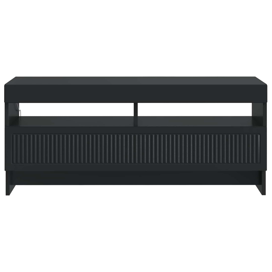 LED TV-skab Sort Konstrueret træ
