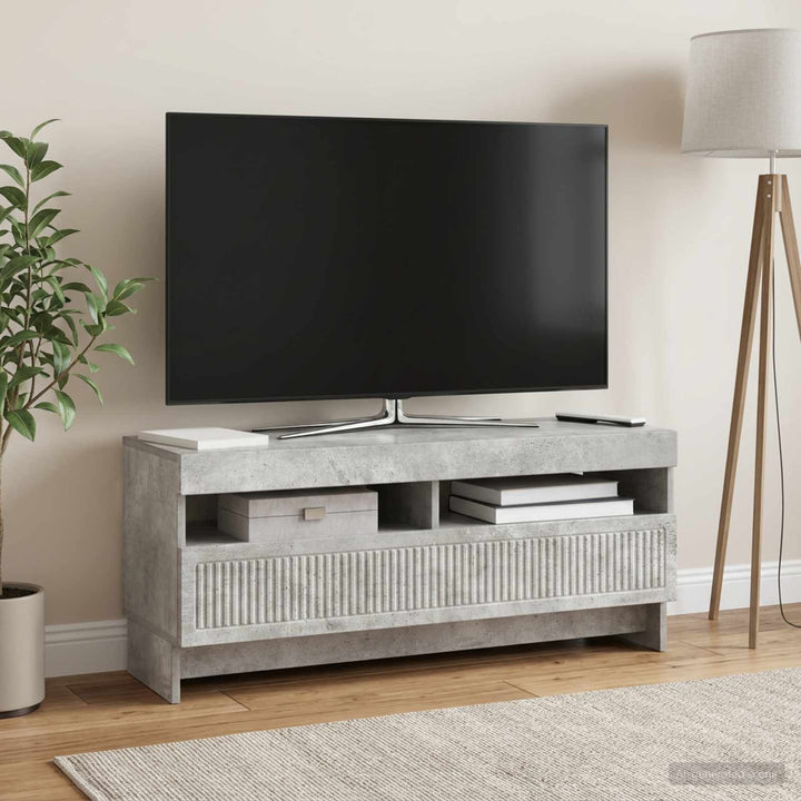 LED TV-skab Betongrå Konstrueret træ