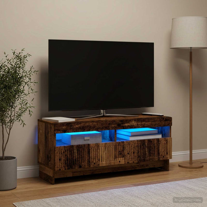 LED TV-skab Gammelt træ Konstrueret træ